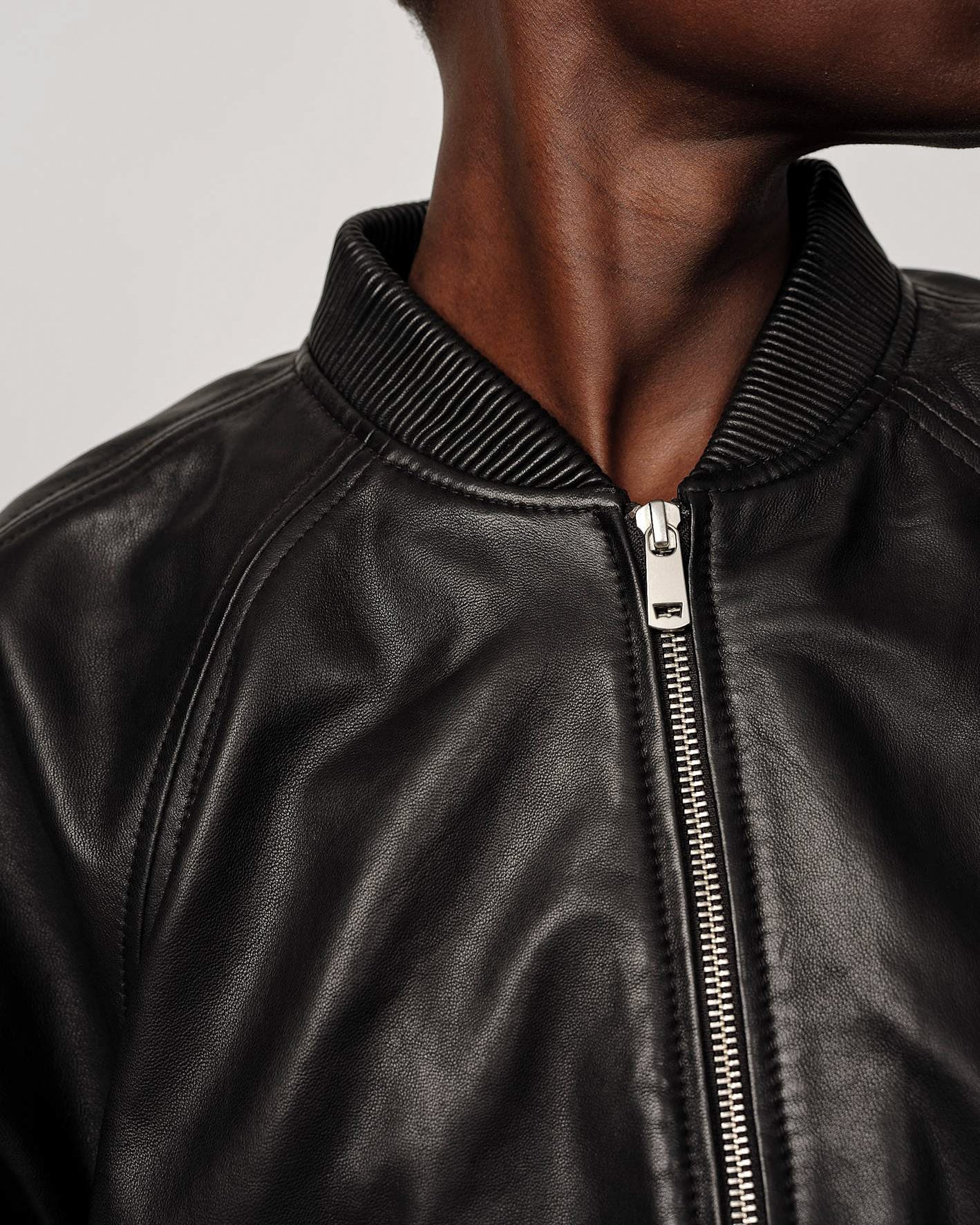 Yvette Leather Bomber Jacket