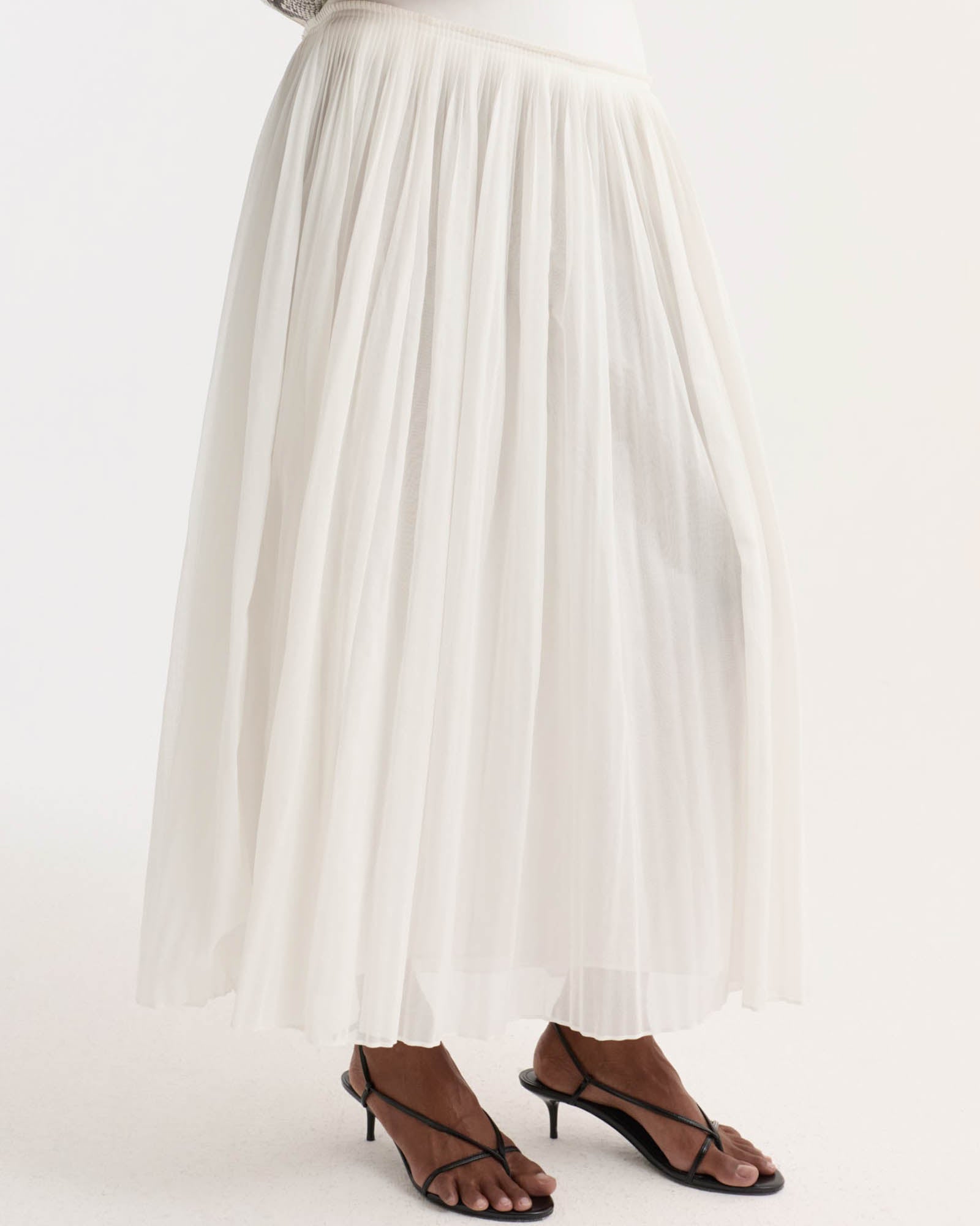 Pleated Cotton Muslin Skirt