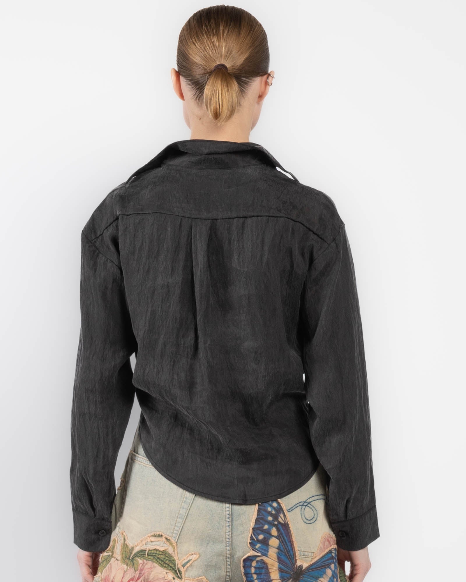 R13/アールサーティーン】3/4 SLEEVE TWISTED FRONT R13 Twisted Front Shirt