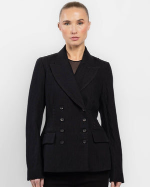 Crumpled Double-Breasted Jacket