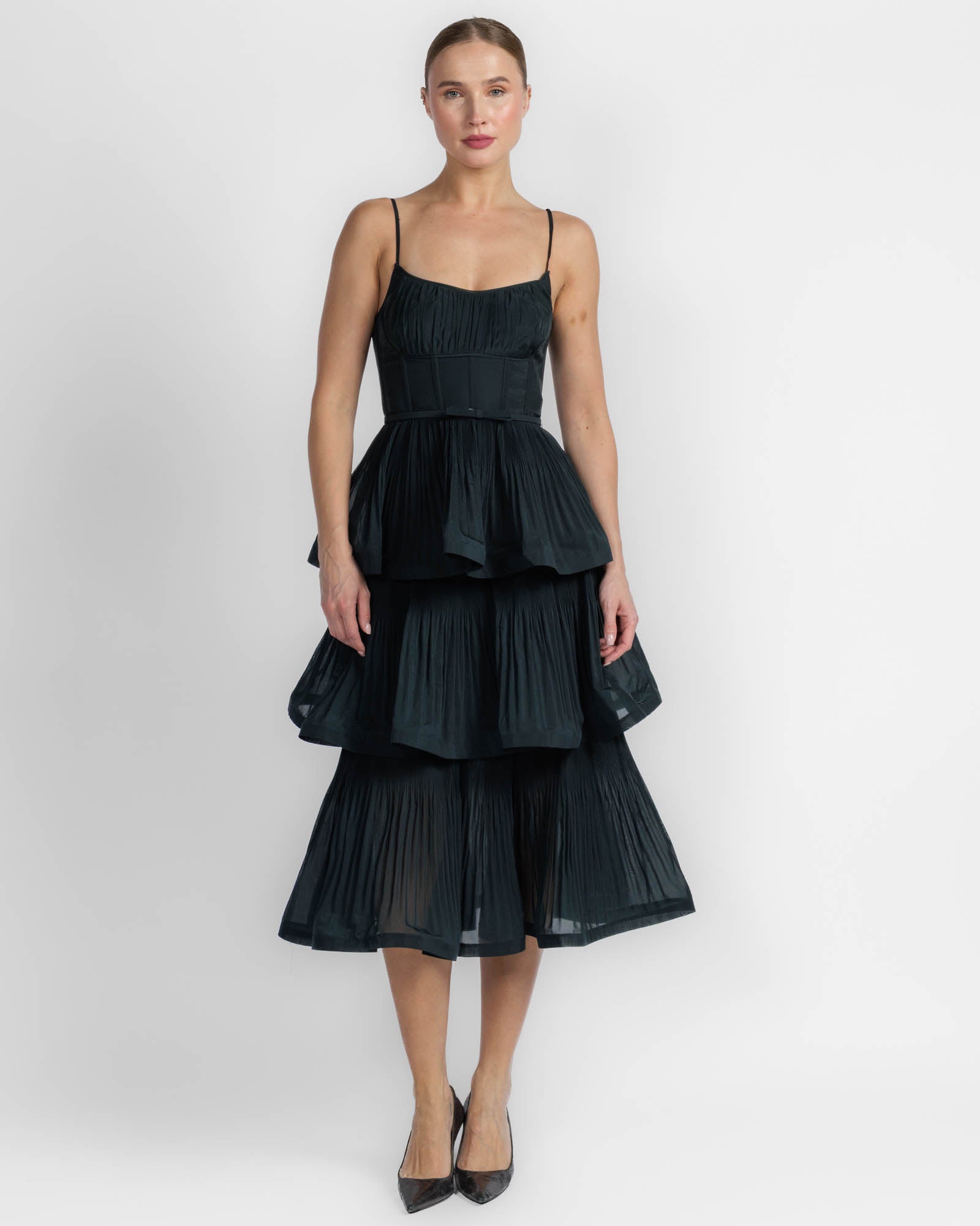 Pleated Tiered Dress