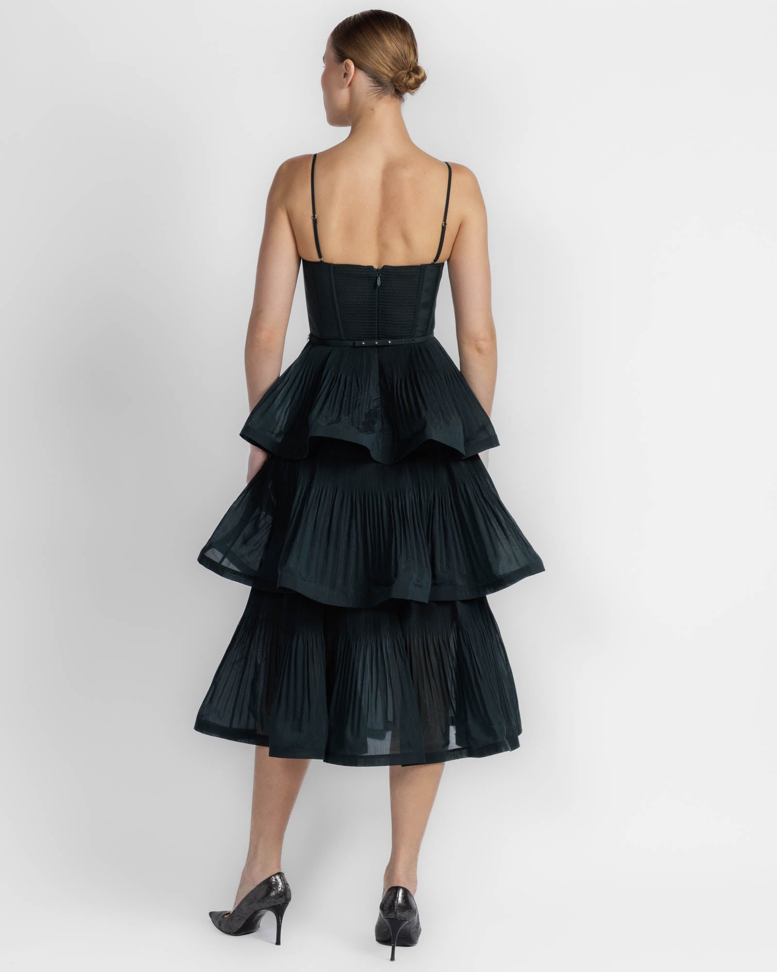 Pleated Tiered Dress