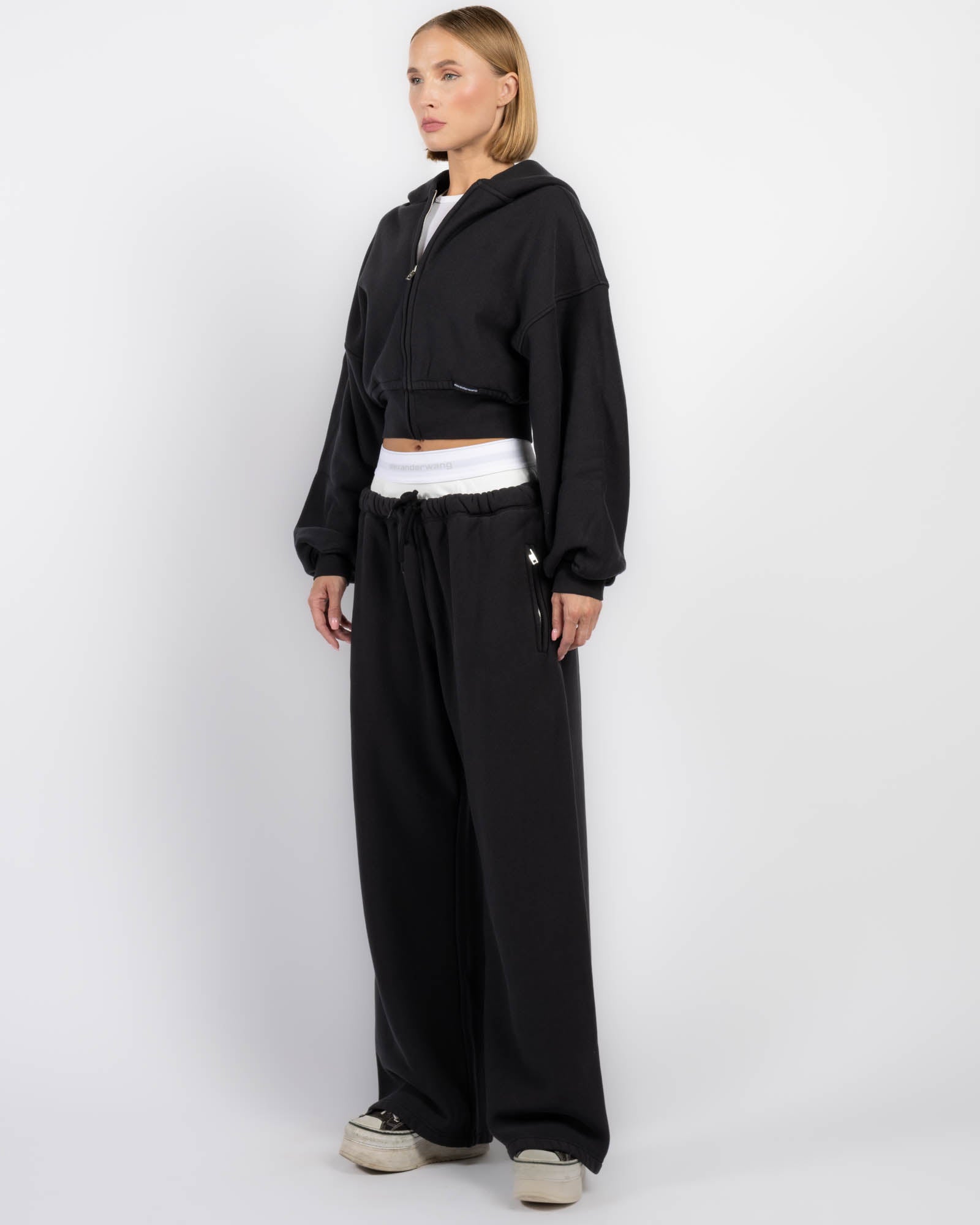 T BY ALEXANDER WANG Crop Zip Hoodie