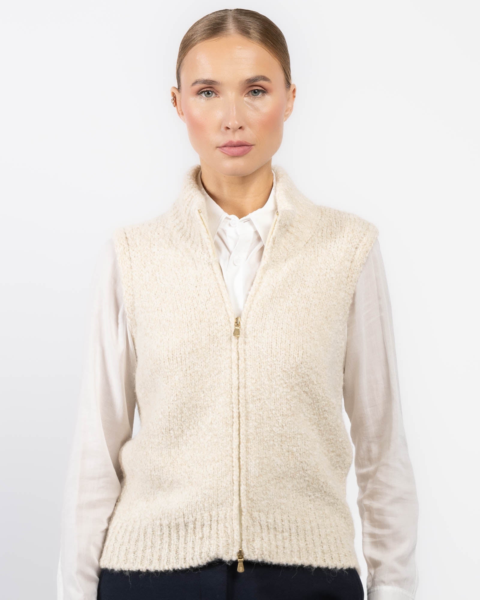 tama】Col Pierrot ette Vest ELEVENTY Zippered Vest