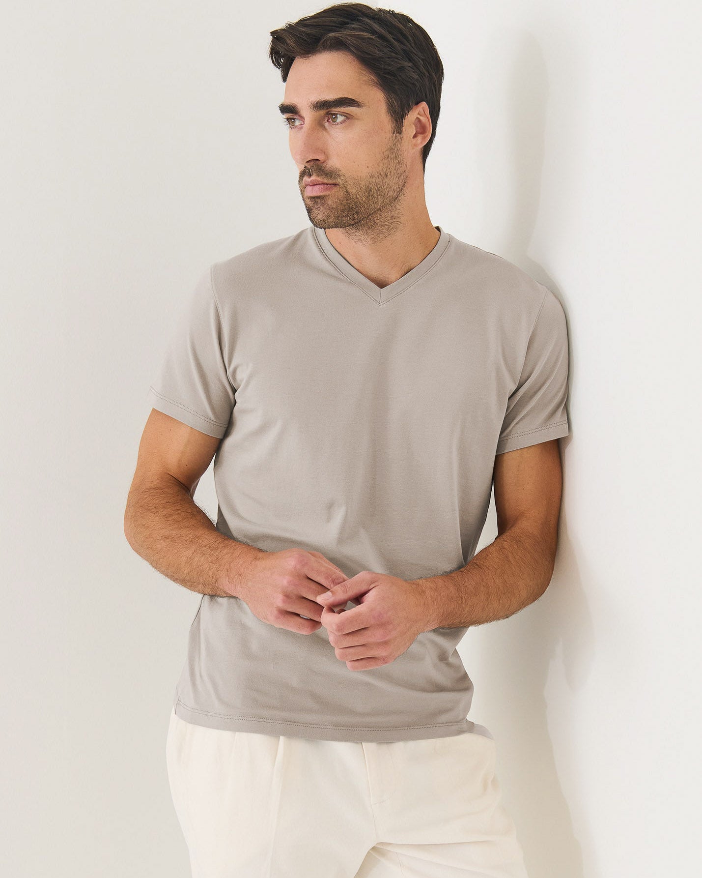 Short Sleeve V-Neck Stretch T-Shirt