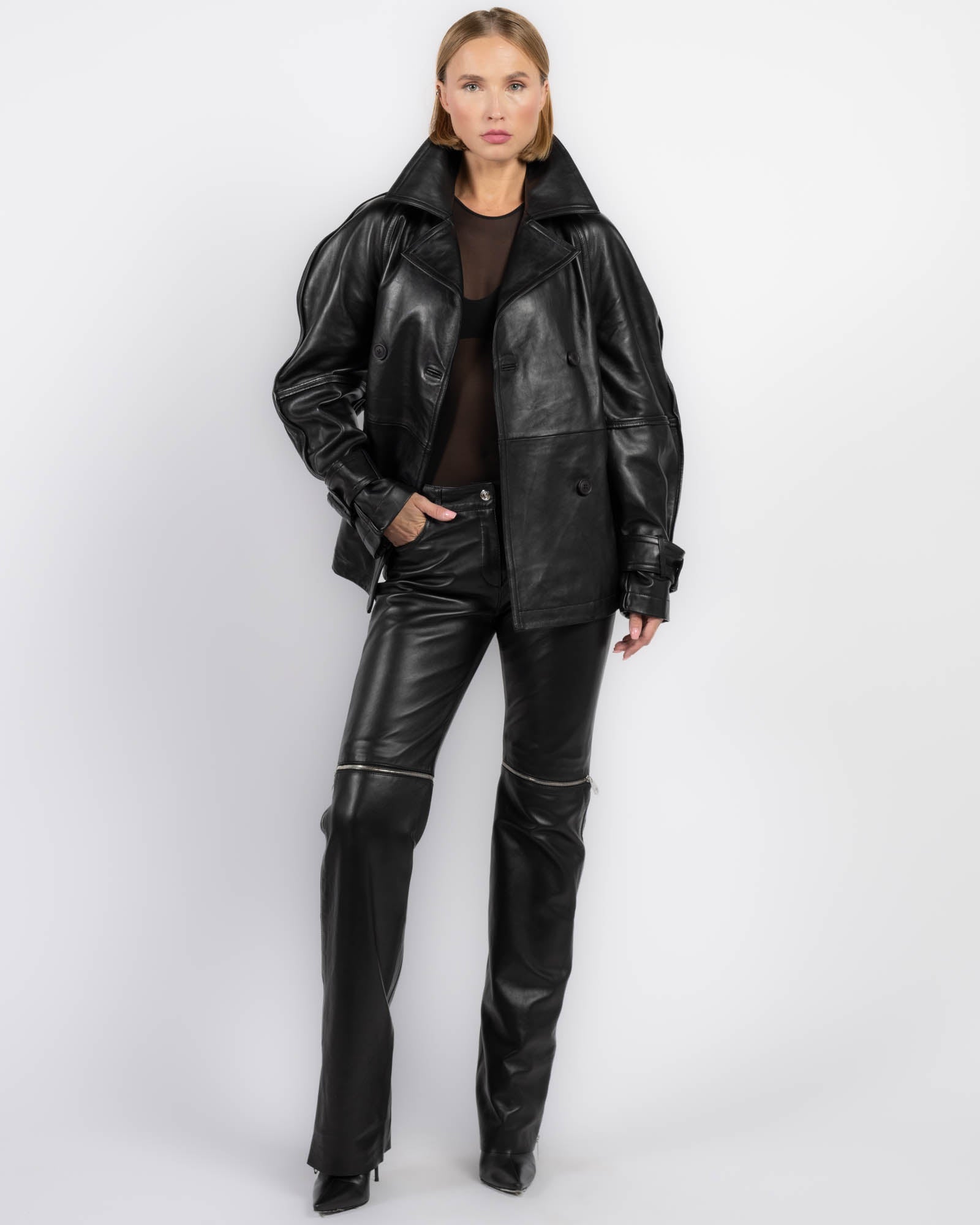 Sculptural Leather Jacket