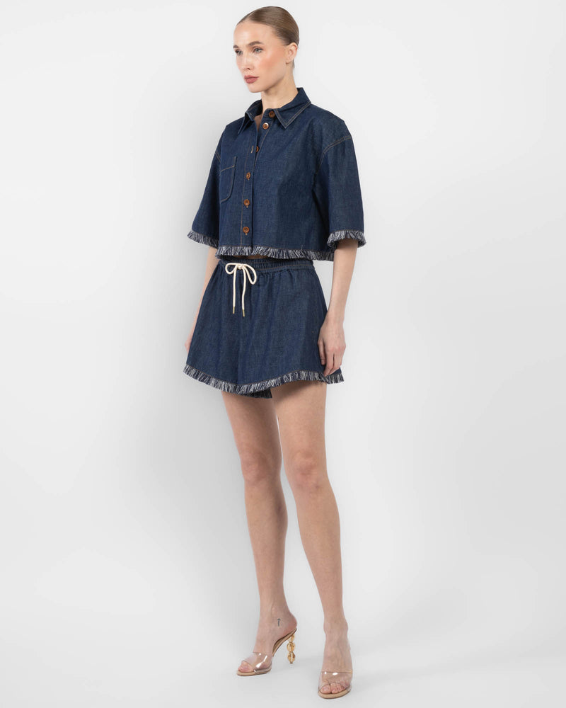 Rhiannon Fringe Denim Shorts