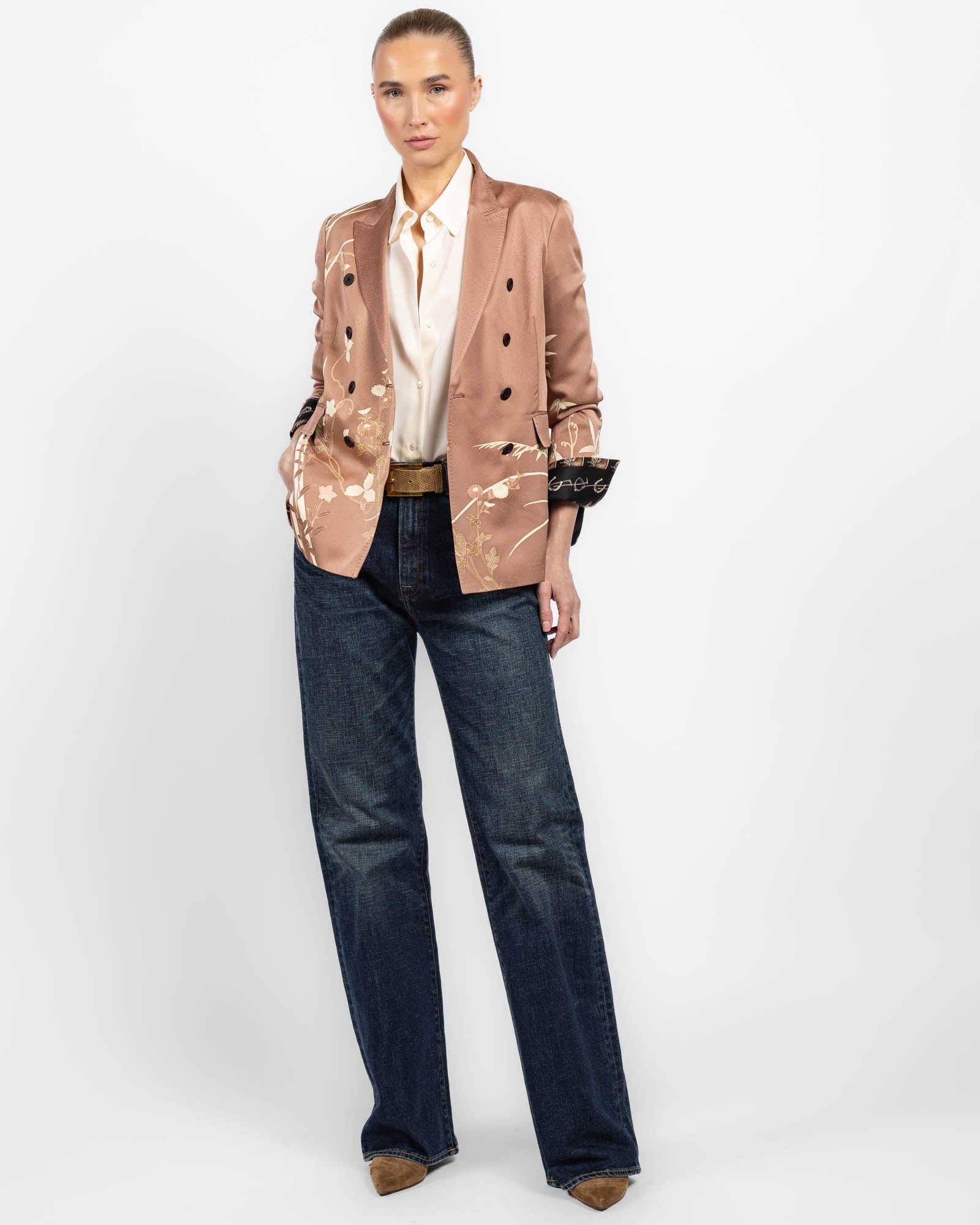 Double-Breasted Kimono Jacket