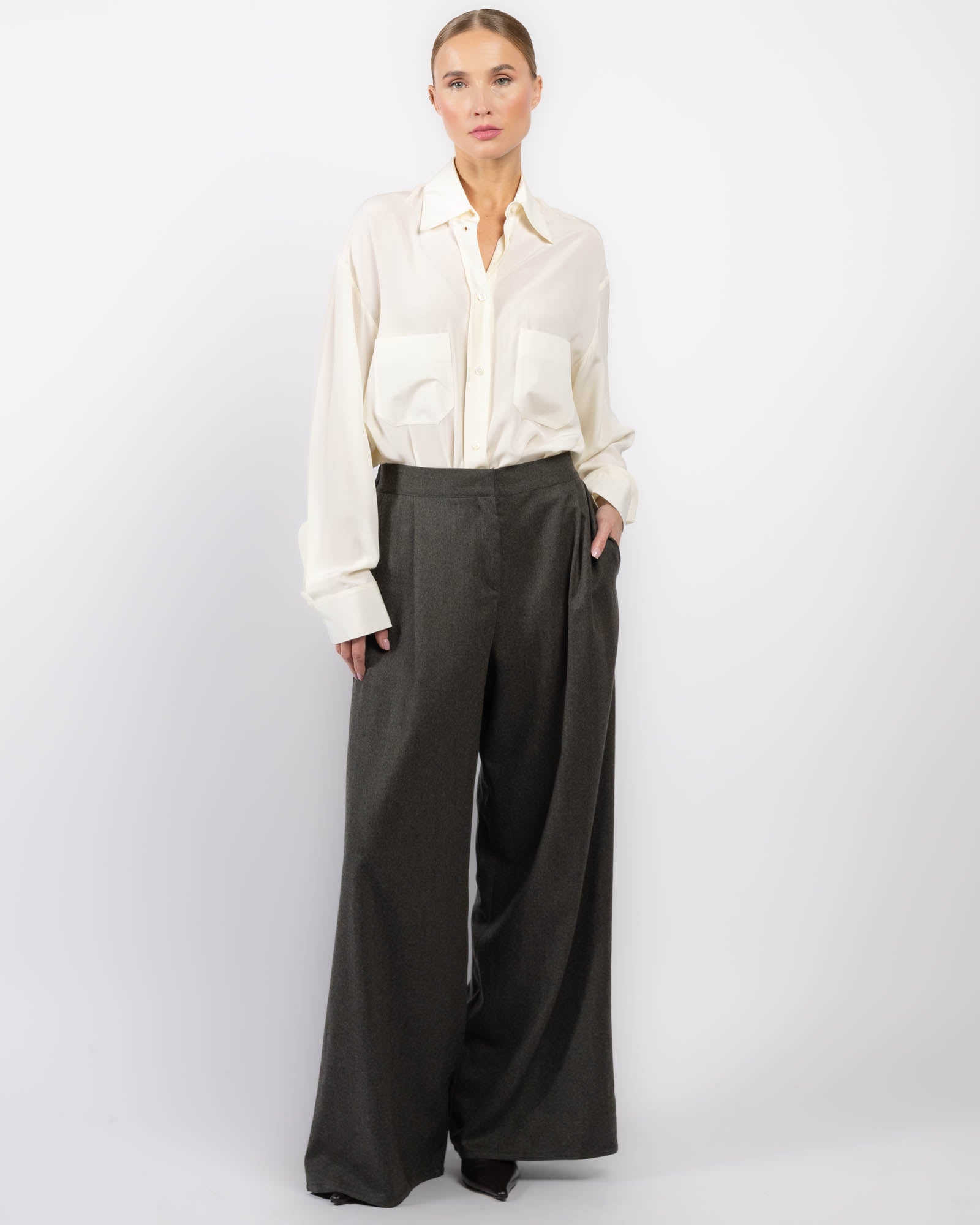 Pantalon en flanelle de laine