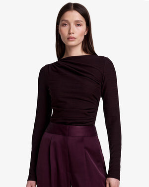 Haut en tricot froncé