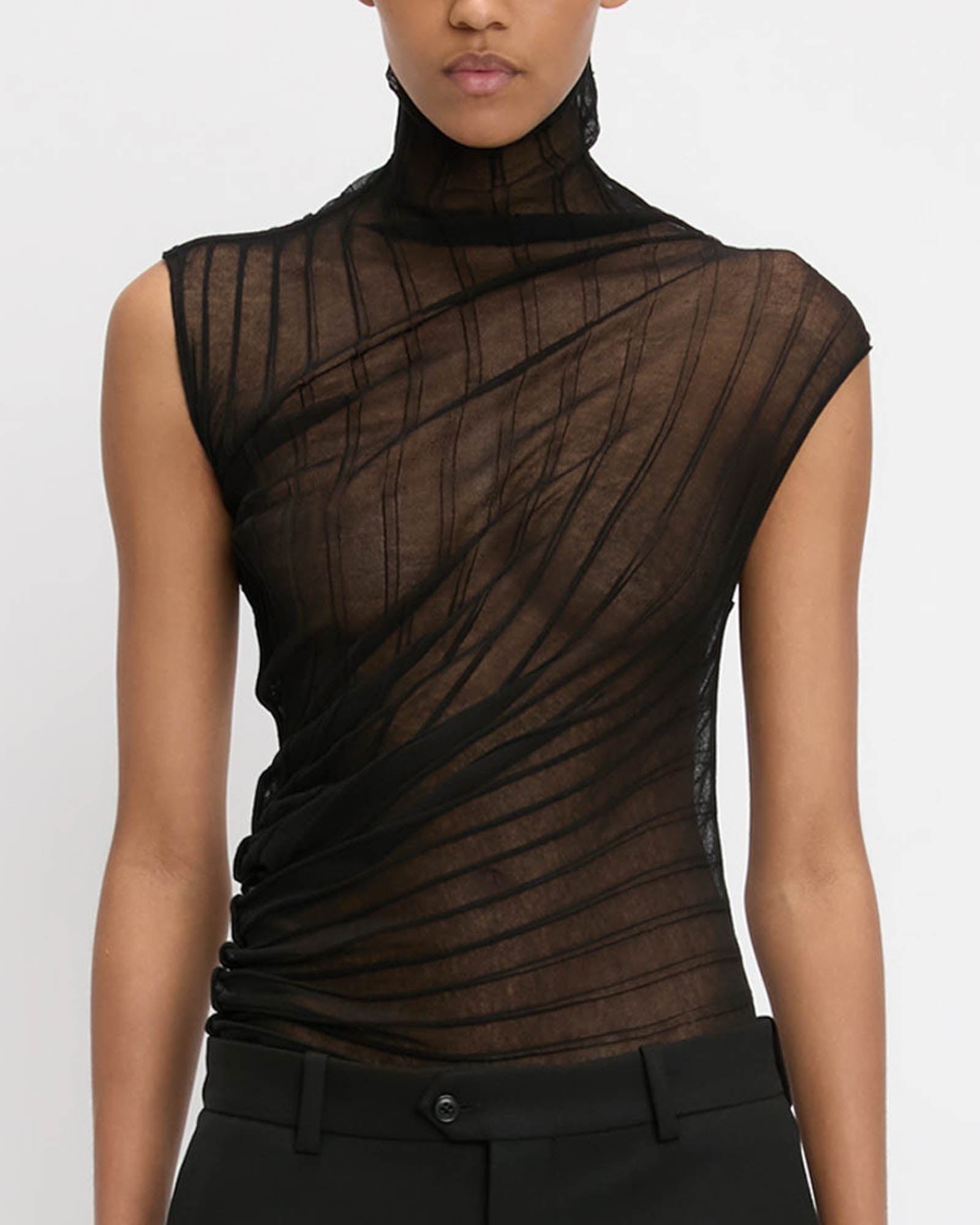 Draped Sleeveless Top