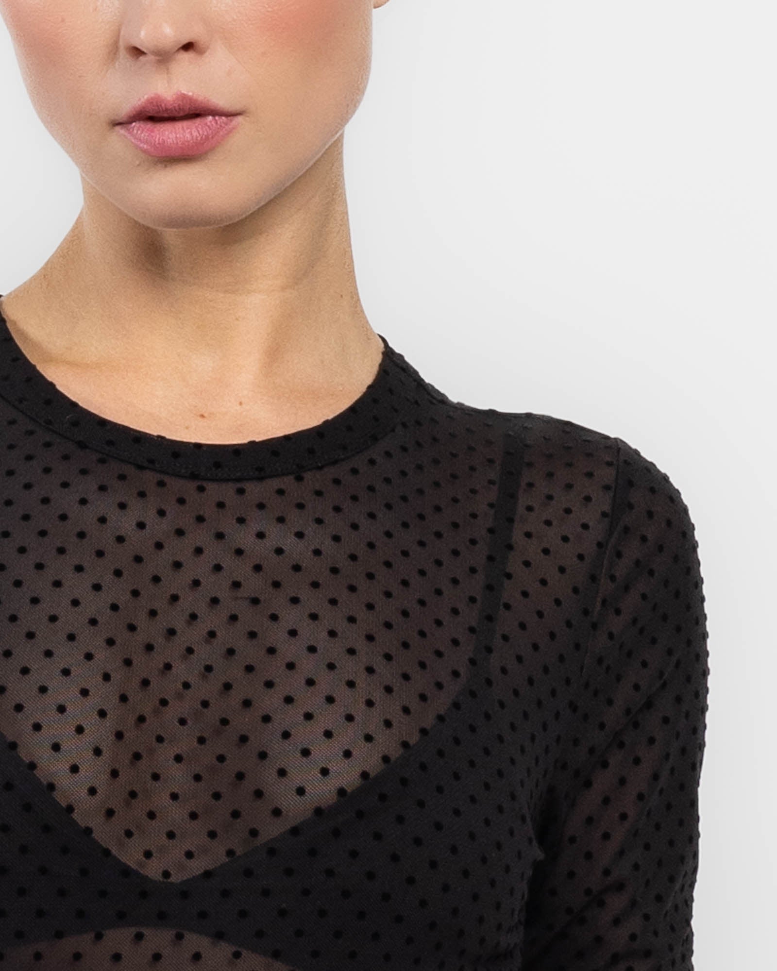 Mesh Polka Dot Blouse