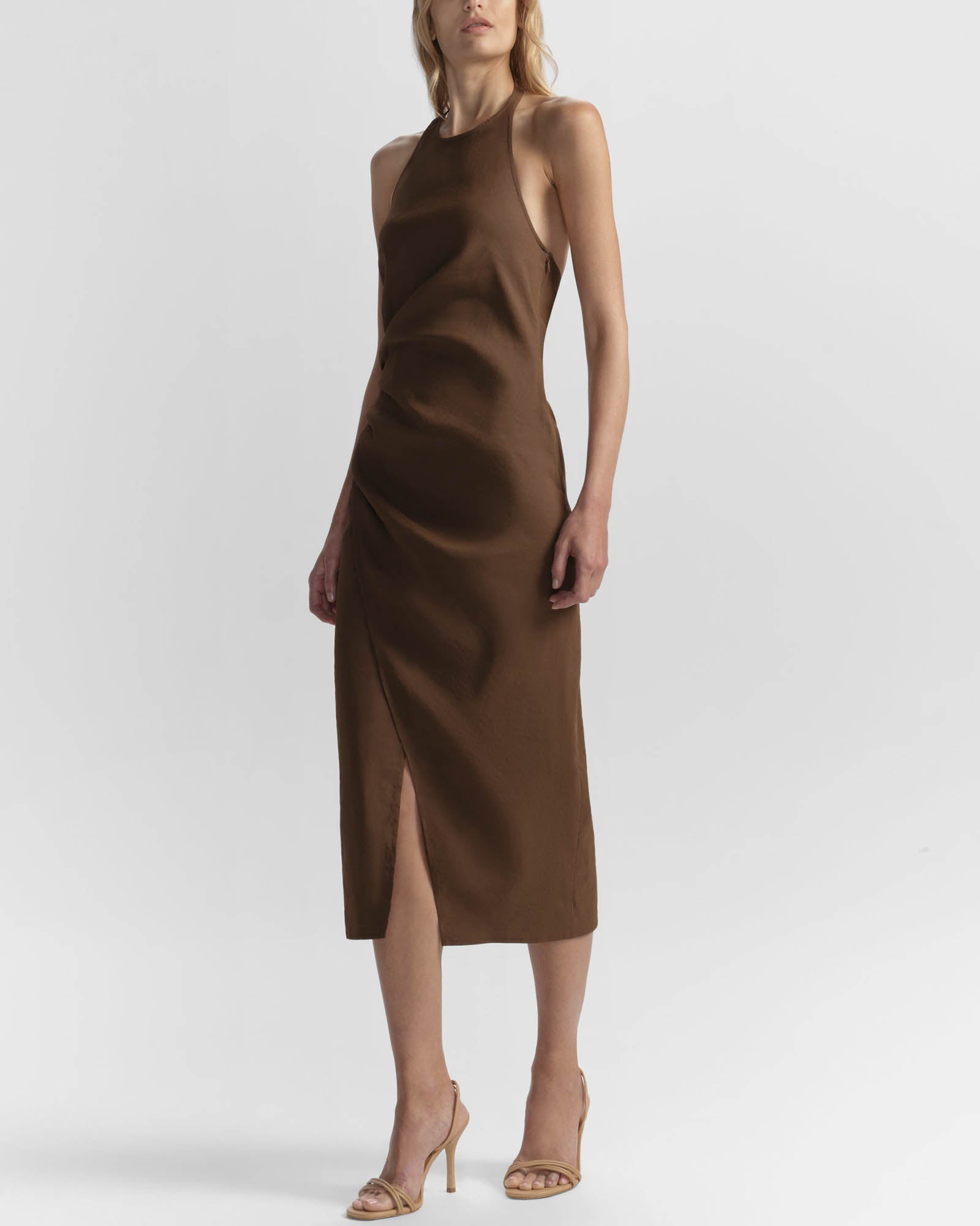 Sylvie Linen Midi Halter Dress