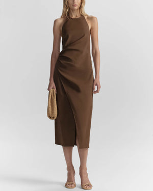 Sylvie Linen Midi Halter Dress