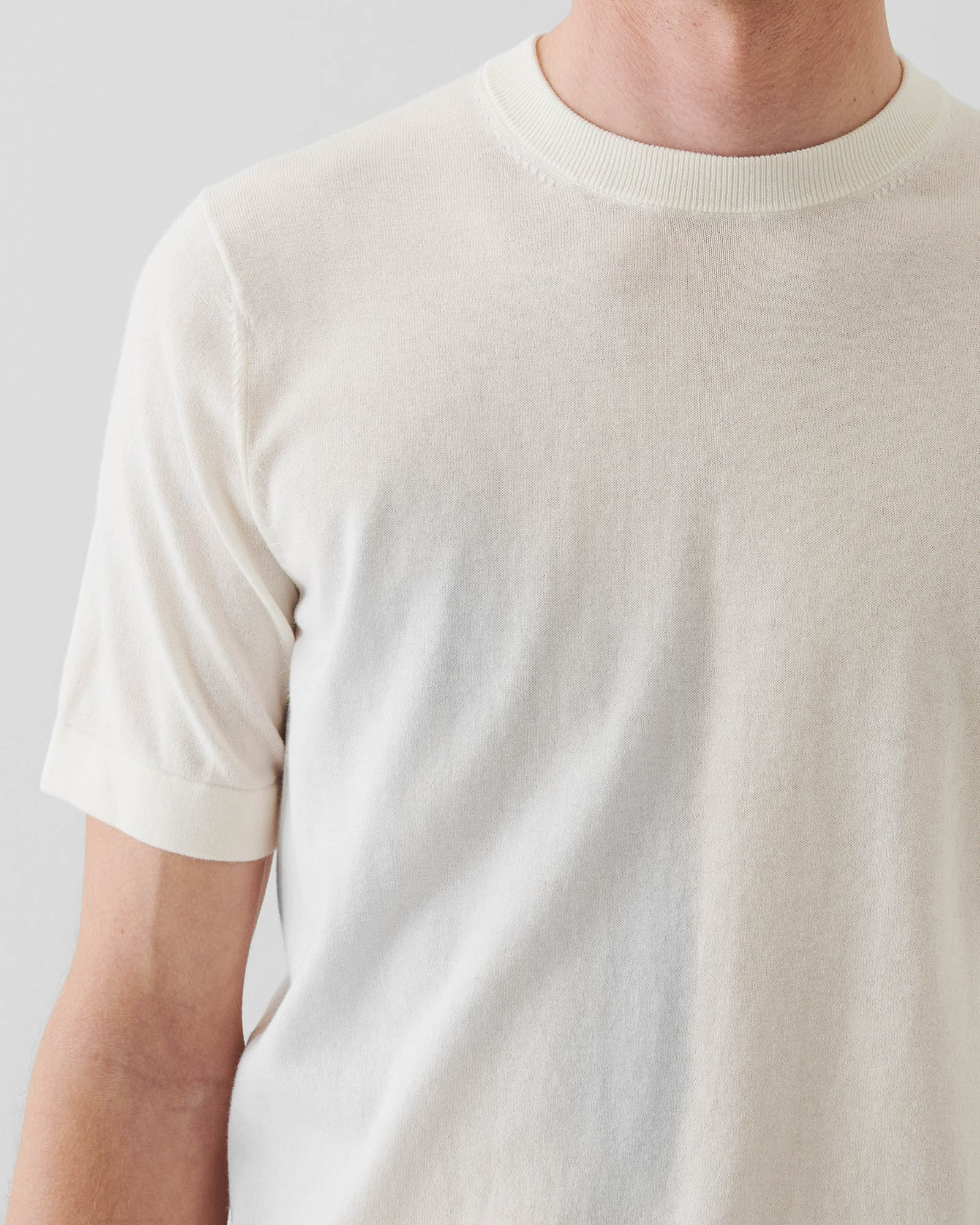 Short Sleeve Cashmere Crewneck