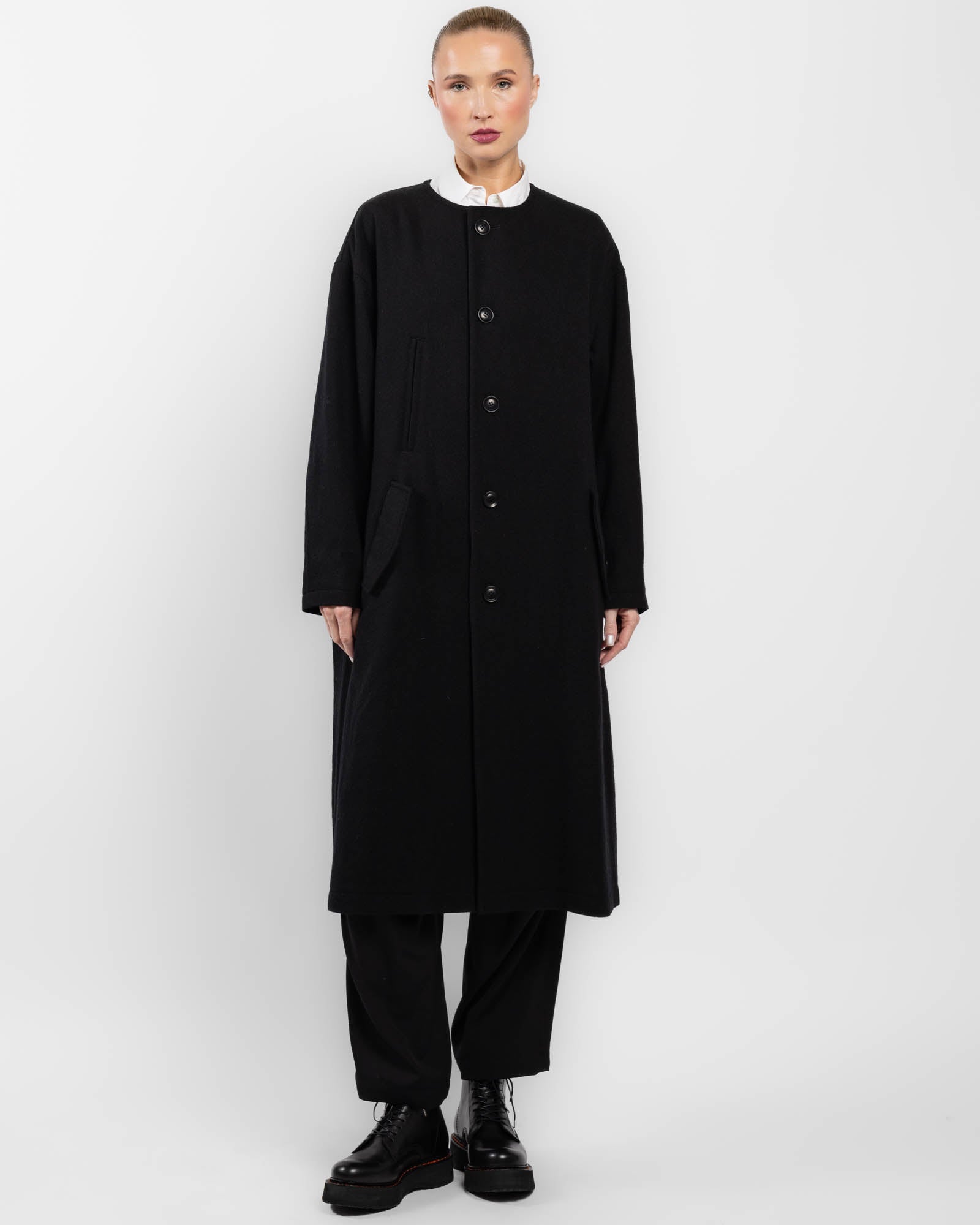O-Collarless Coat