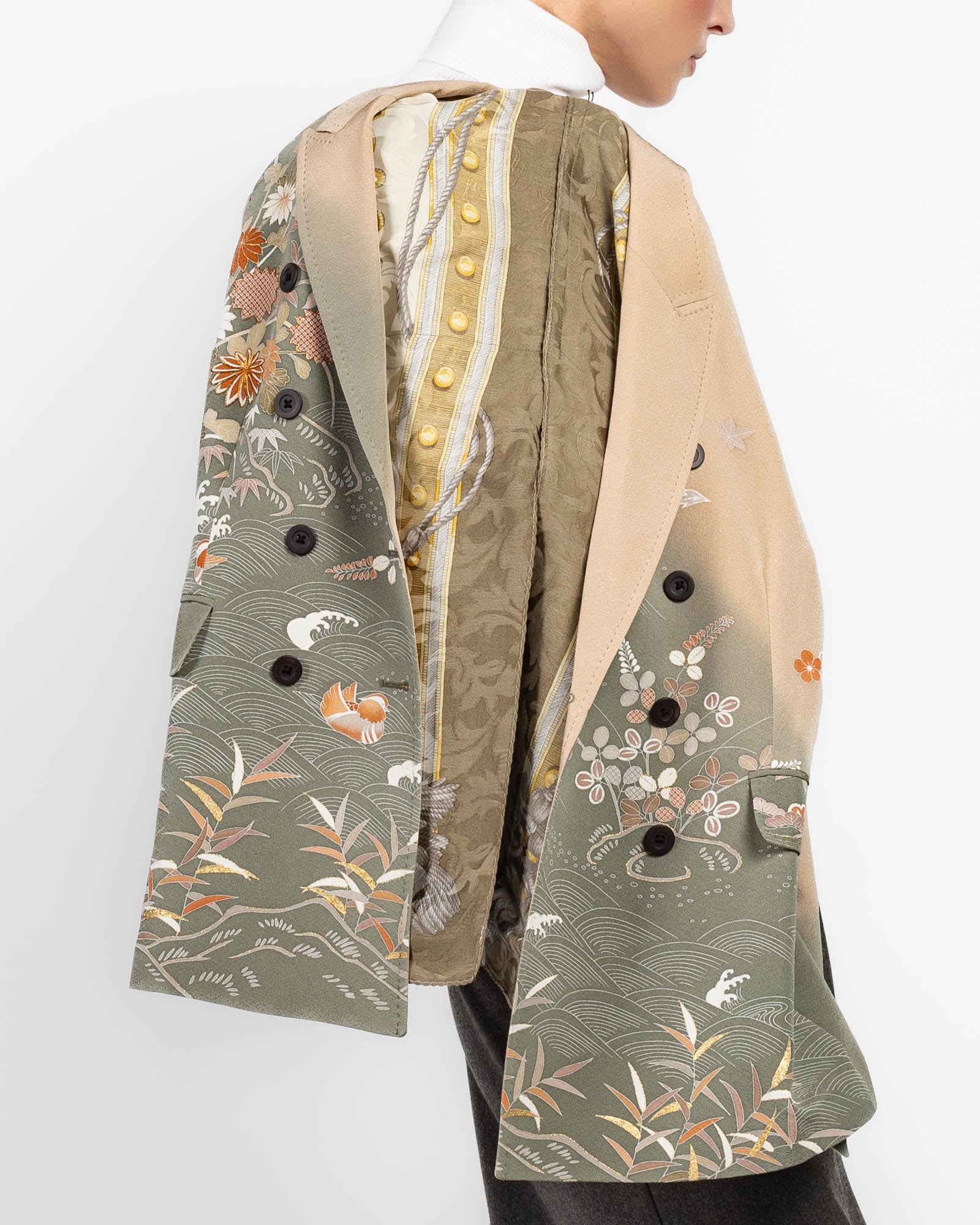 Double-Breasted Kimono Jacket