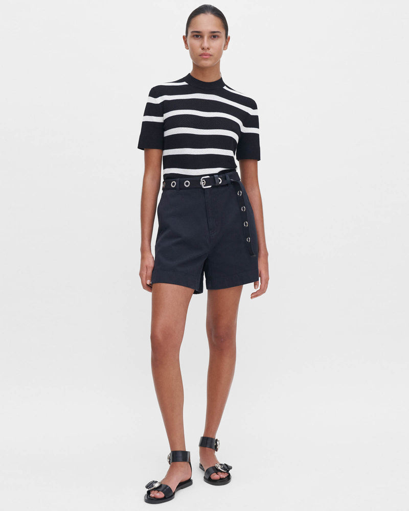 Stripe Mesh Tee