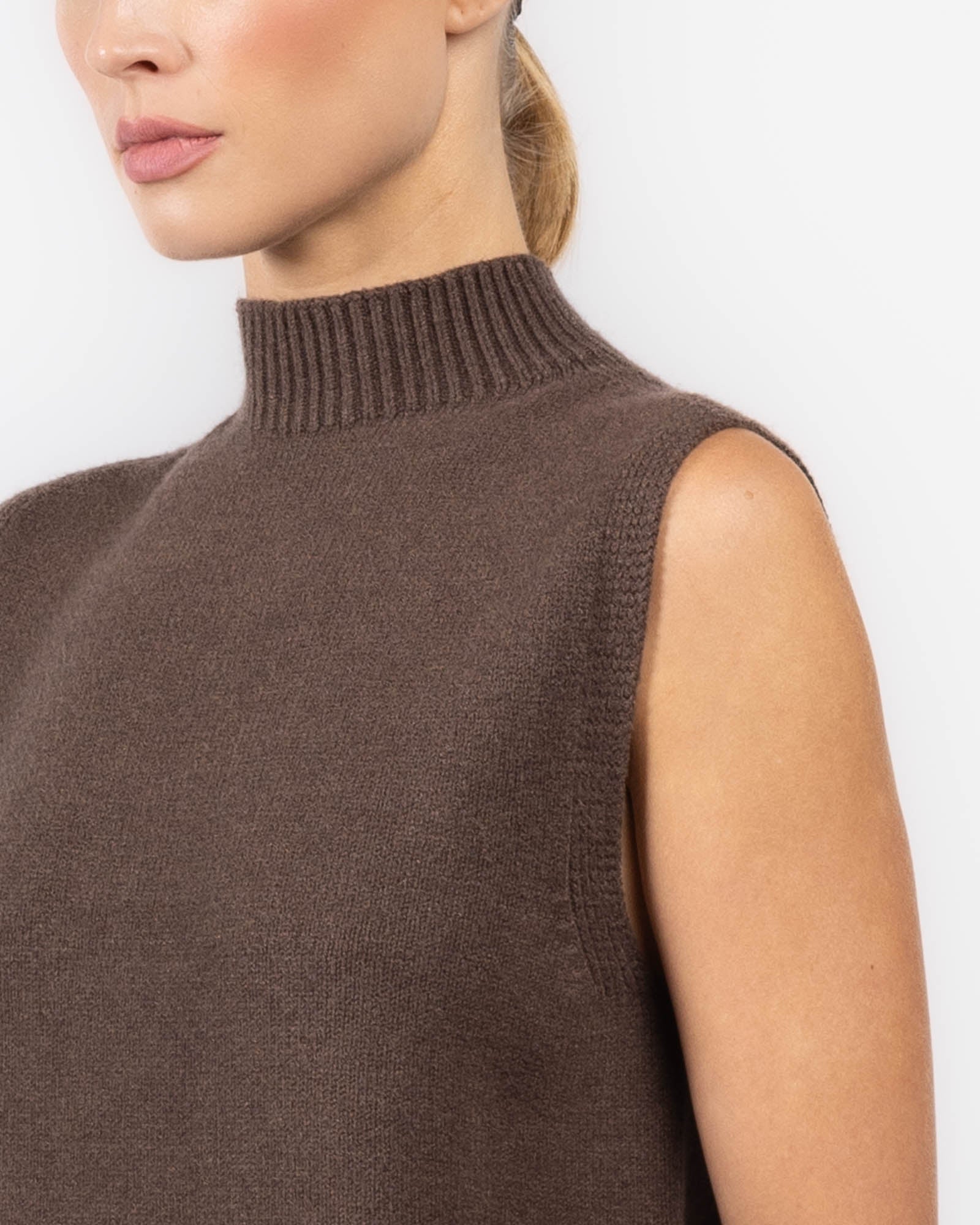 Sleeveless Turtleneck Sweater