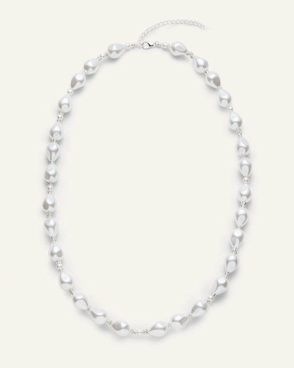 Teardrop Pearl and Crystal Necklace