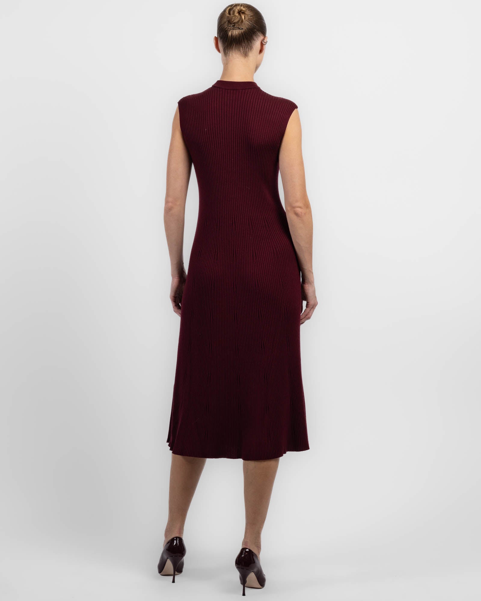 Robe longue côtelée