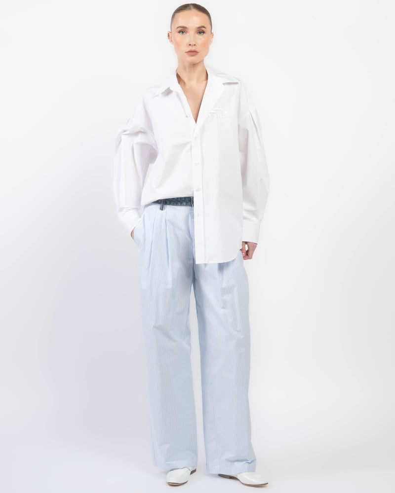 Oxford Pants With Denim Waist