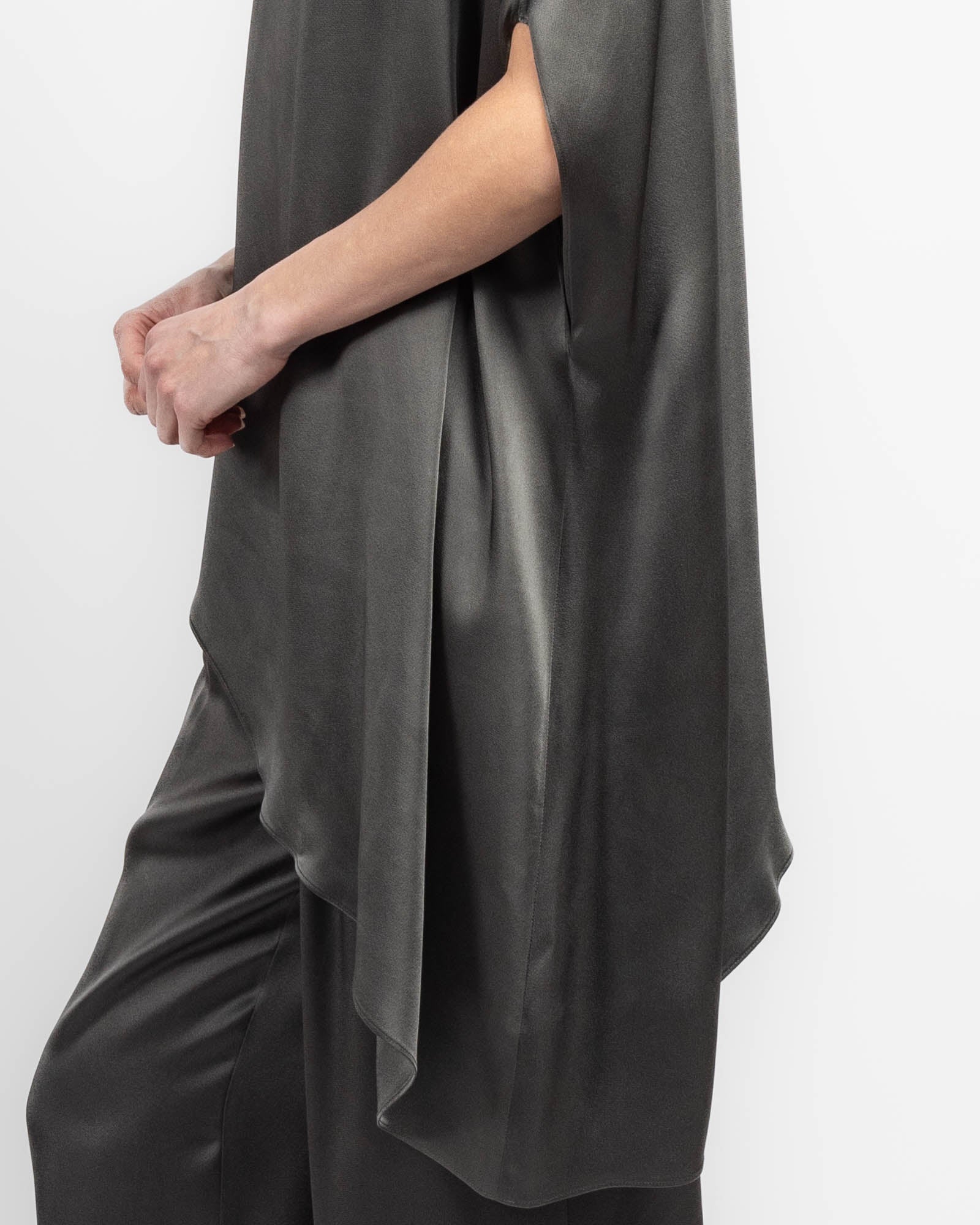 トップス andwang Ribbon Cape Set tops dark gray TOPS