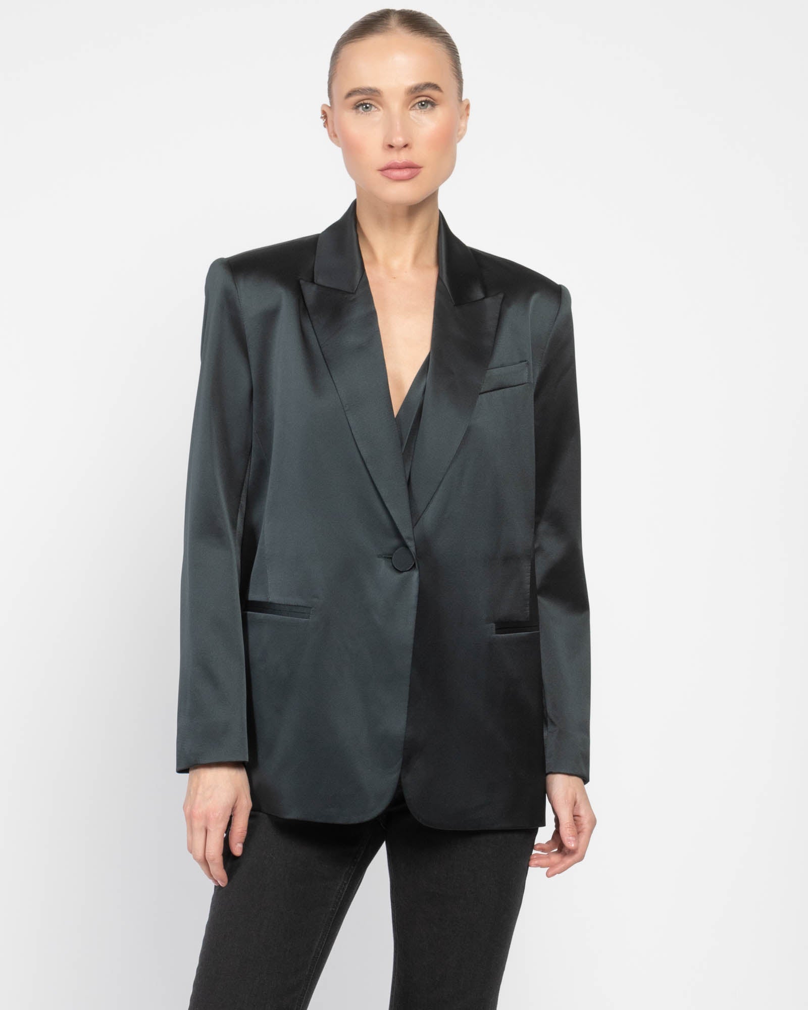 THE SEI Oversized Silk Blazer