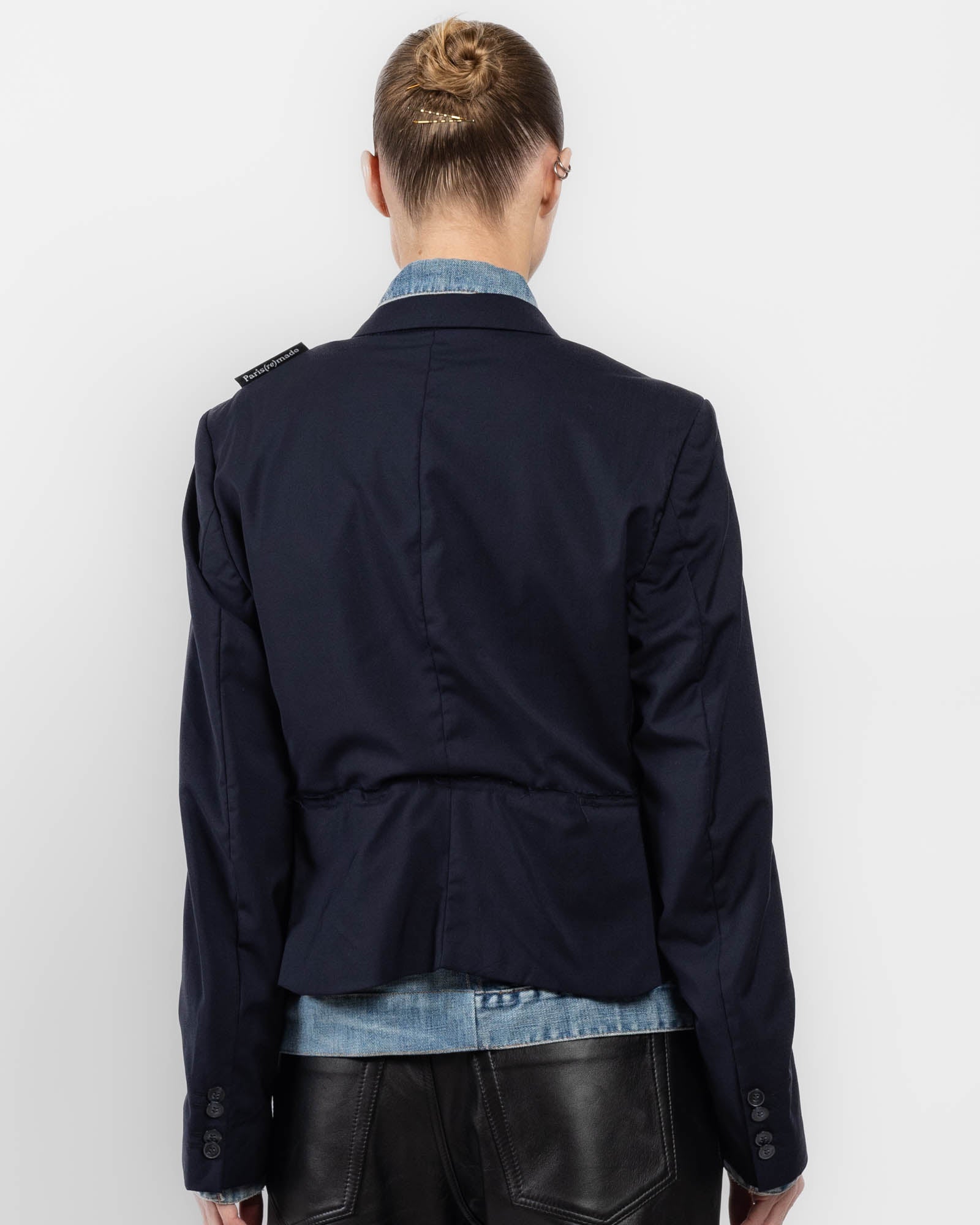 Blazer With Denim Detail