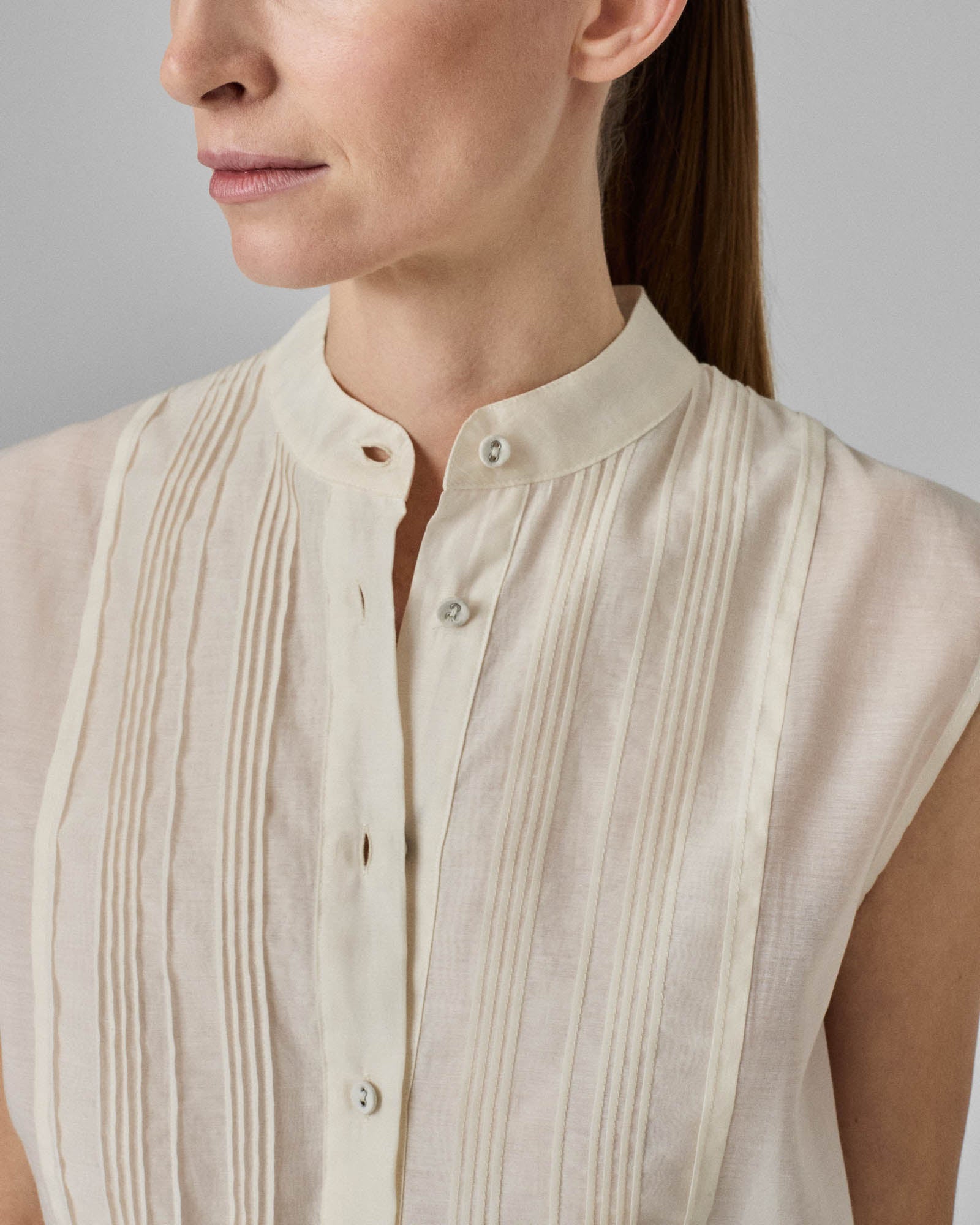 Sleeveless Tuxedo Shirt