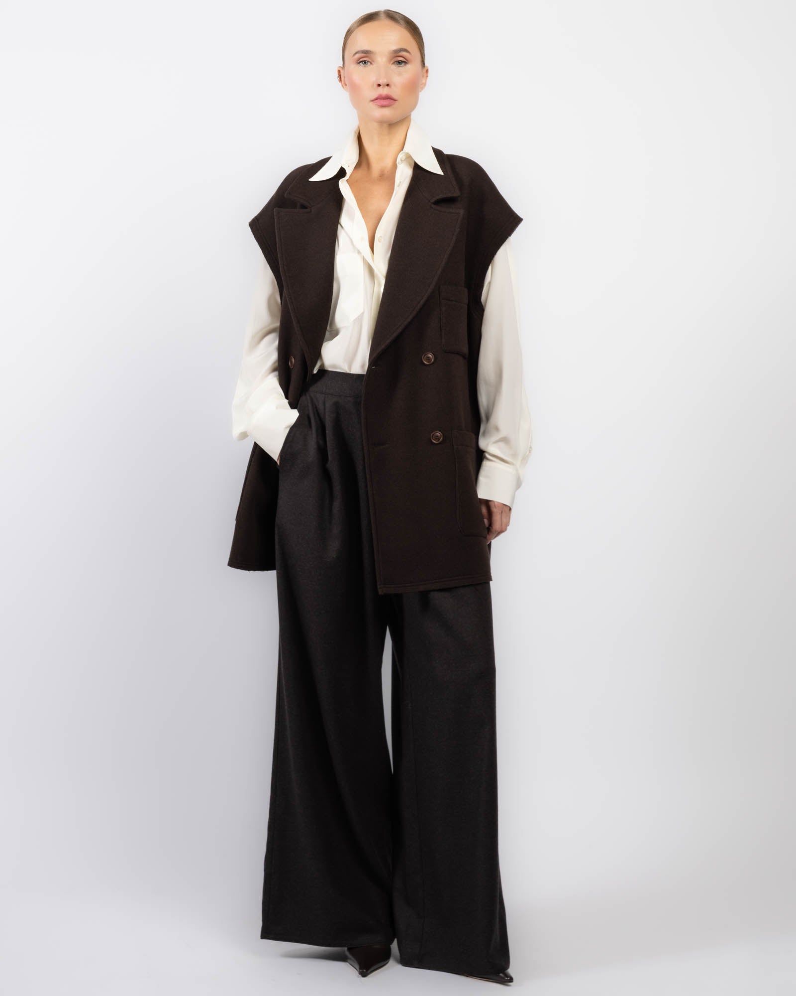 Double-Breasted Wool Vest