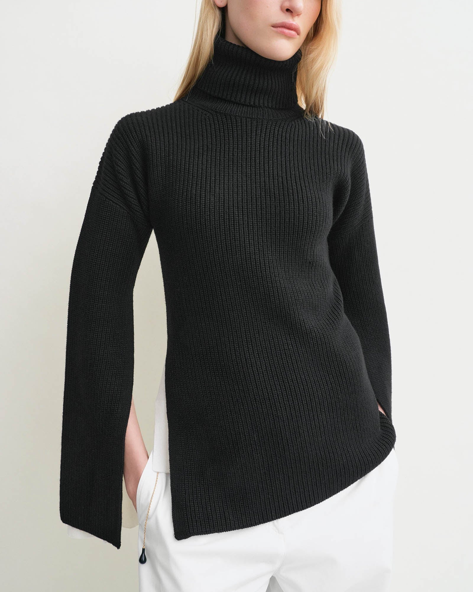 Slit Sleeve Sweater