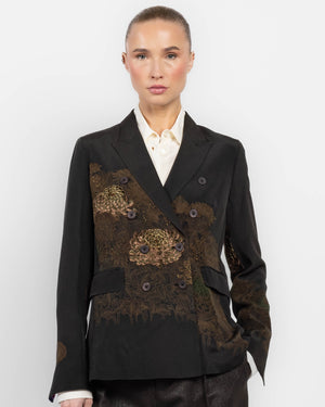 Double-Breasted Overdyed Kimono Jacket