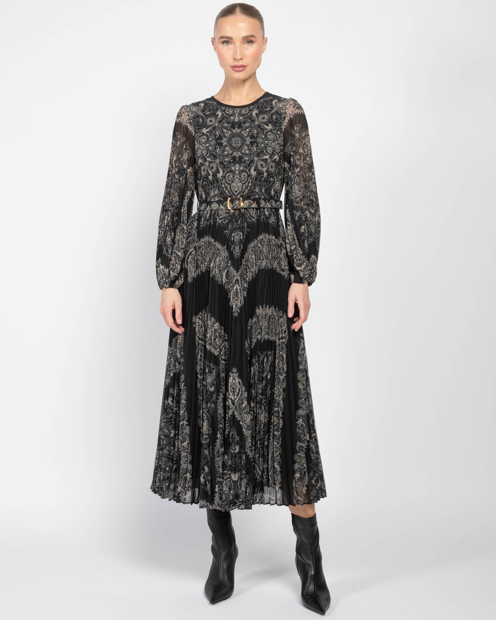 Robe midi à manches longues Sunray