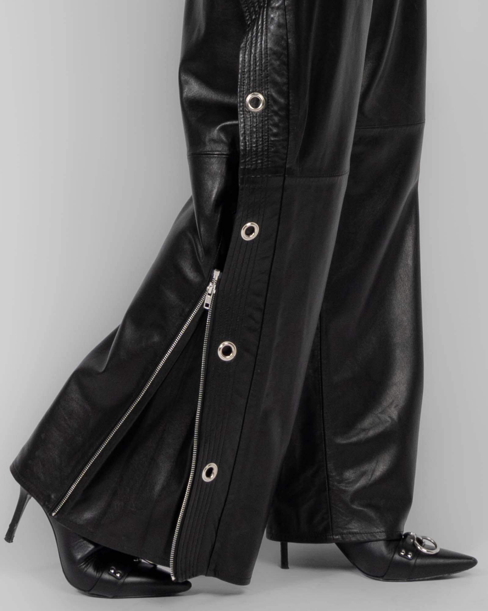 R13 Wide Leg Leather Pants