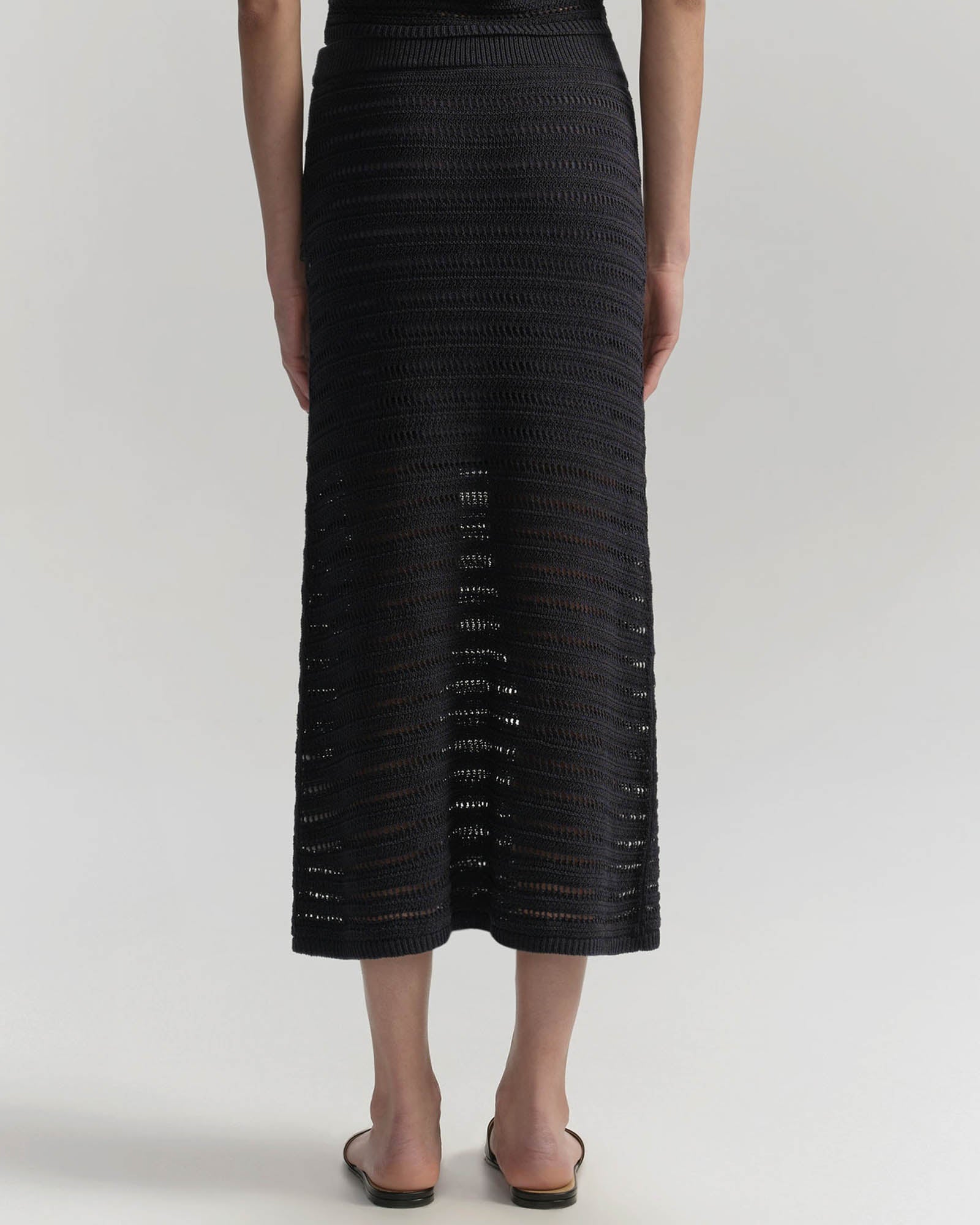 Lana Crochet Knit Midi Skirt