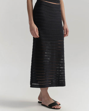 Lana Crochet Knit Midi Skirt