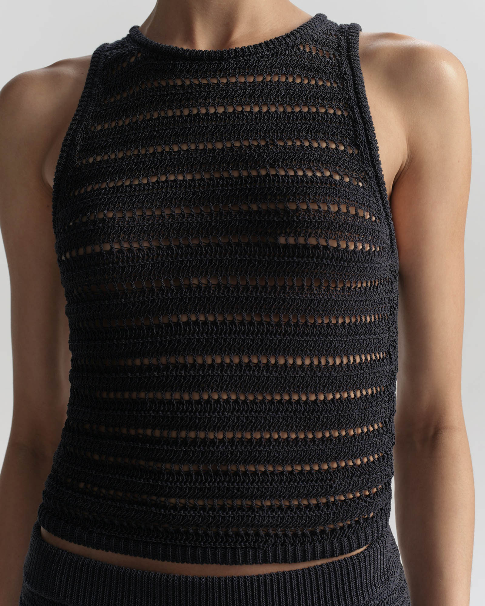 Lana Crochet Knit Midi Skirt