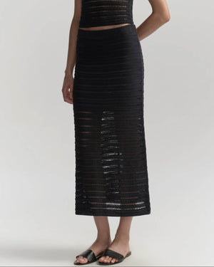 Lana Crochet Knit Midi Skirt