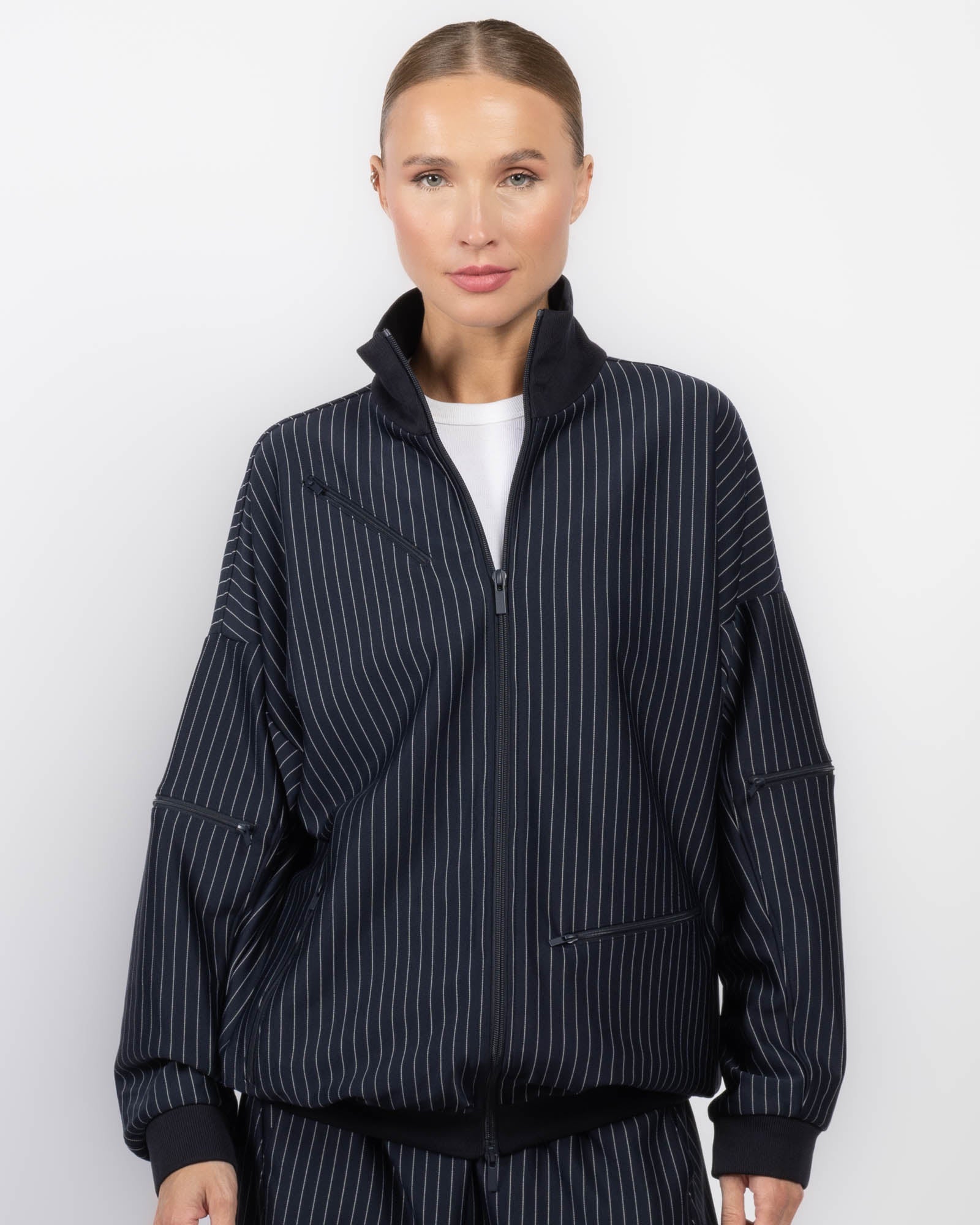 Veste de survêtement à fines rayures