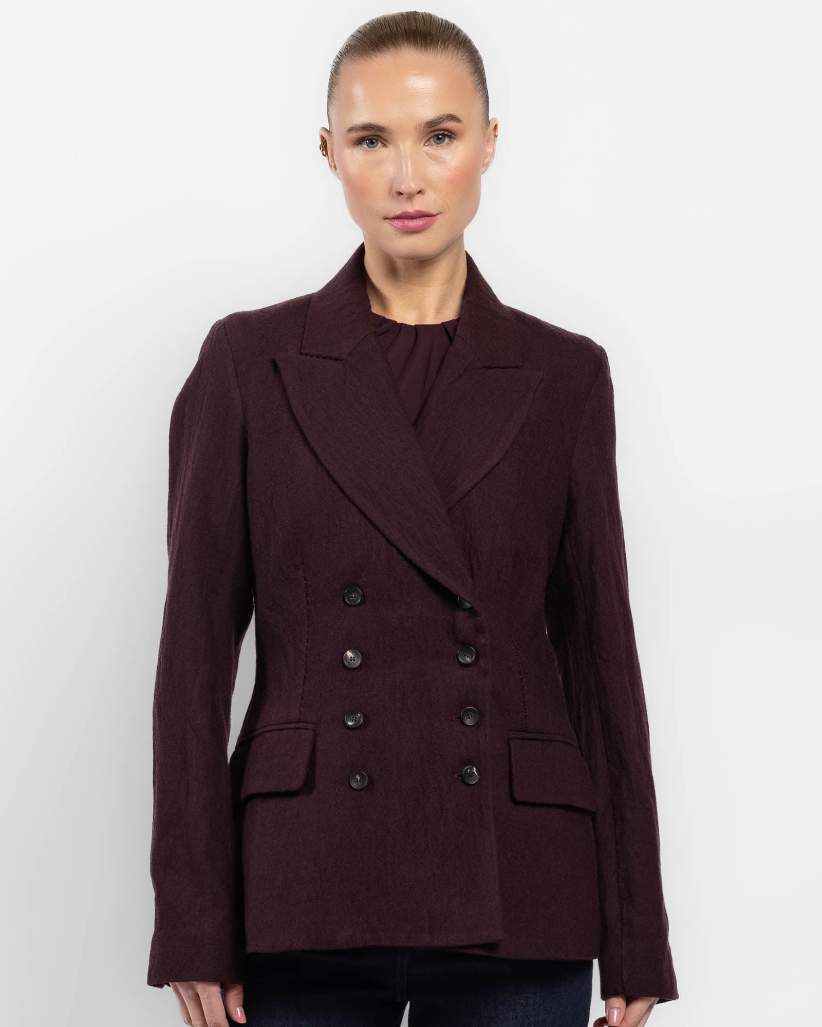 Crumpled Double-Breasted Jacket