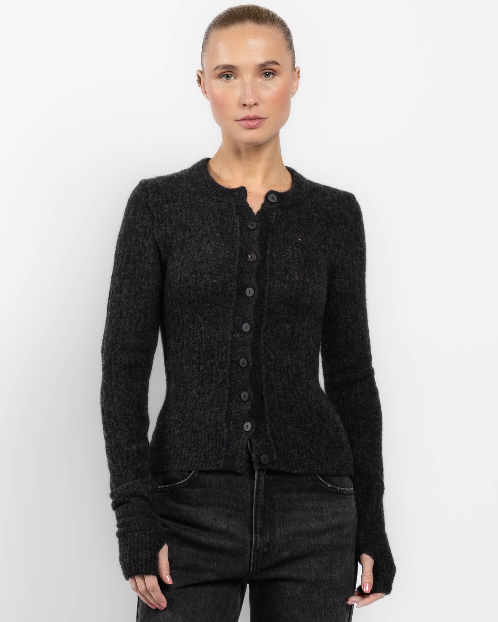 ISABEL BENENATO Yak Mesh Cardigan