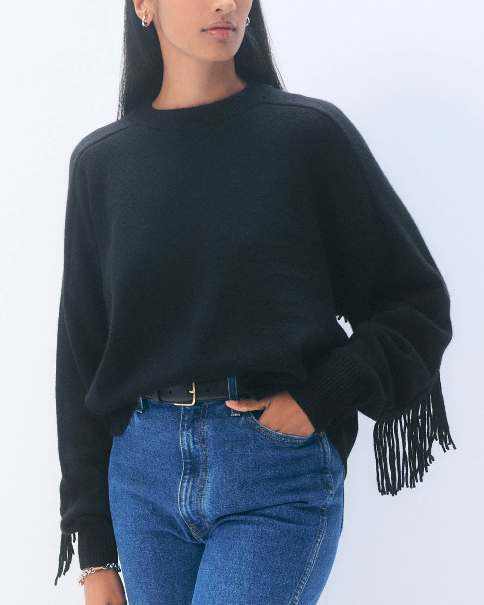 Fringe Crew Neck Sweater