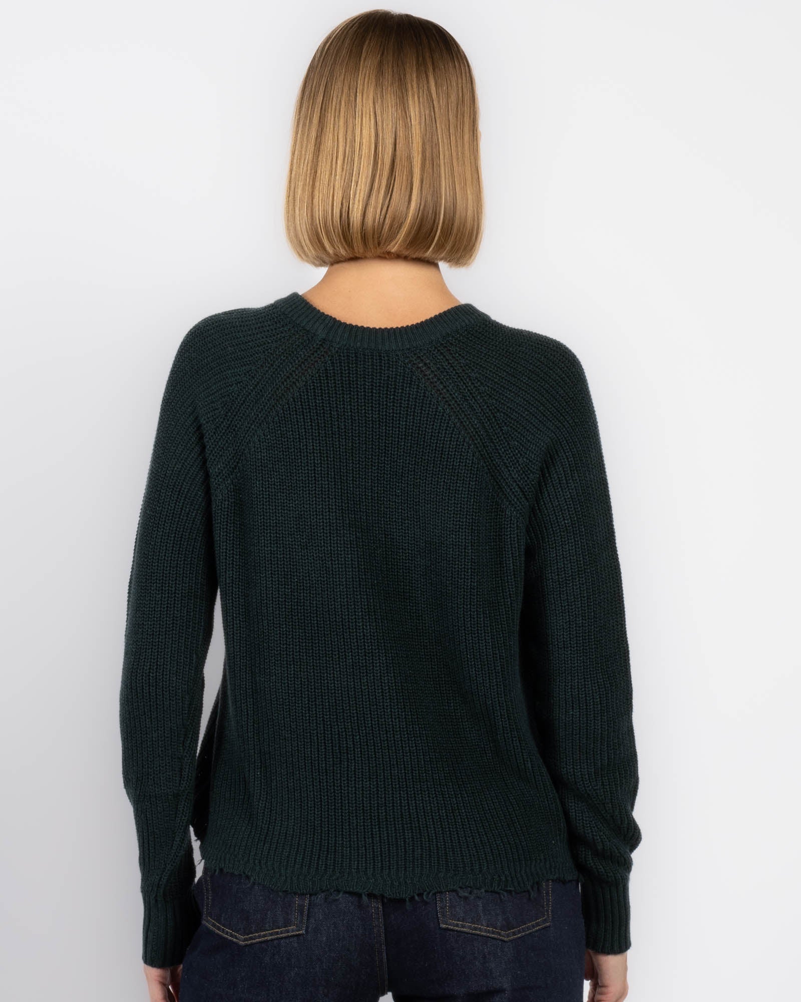 Distressed Scallop Shaker Sweater