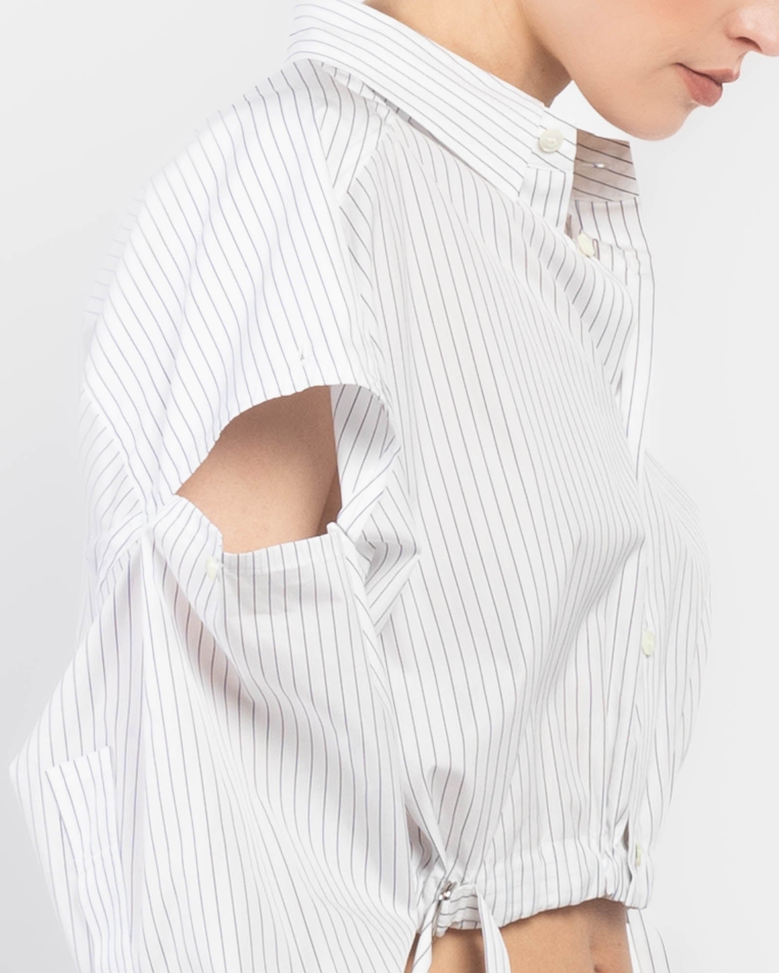 Double Belt Crop Shirt