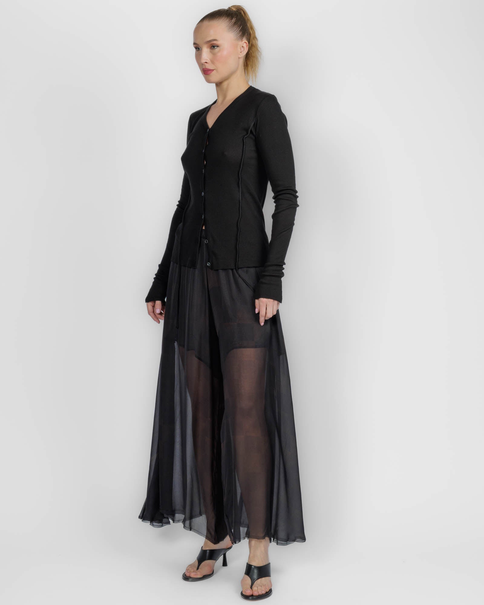 Chiffon Insert Cardigan
