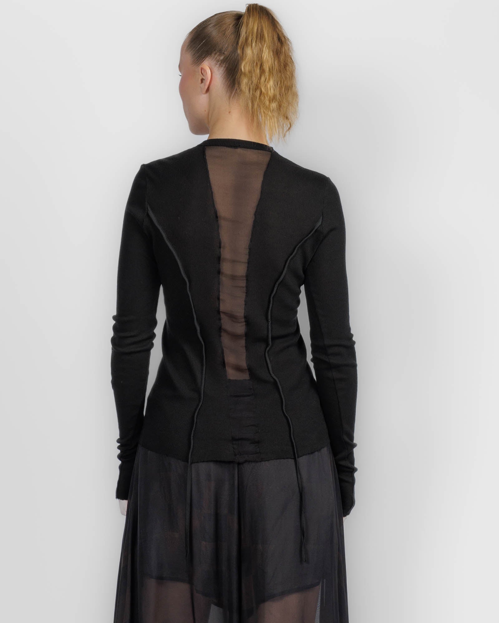 Chiffon Insert Cardigan