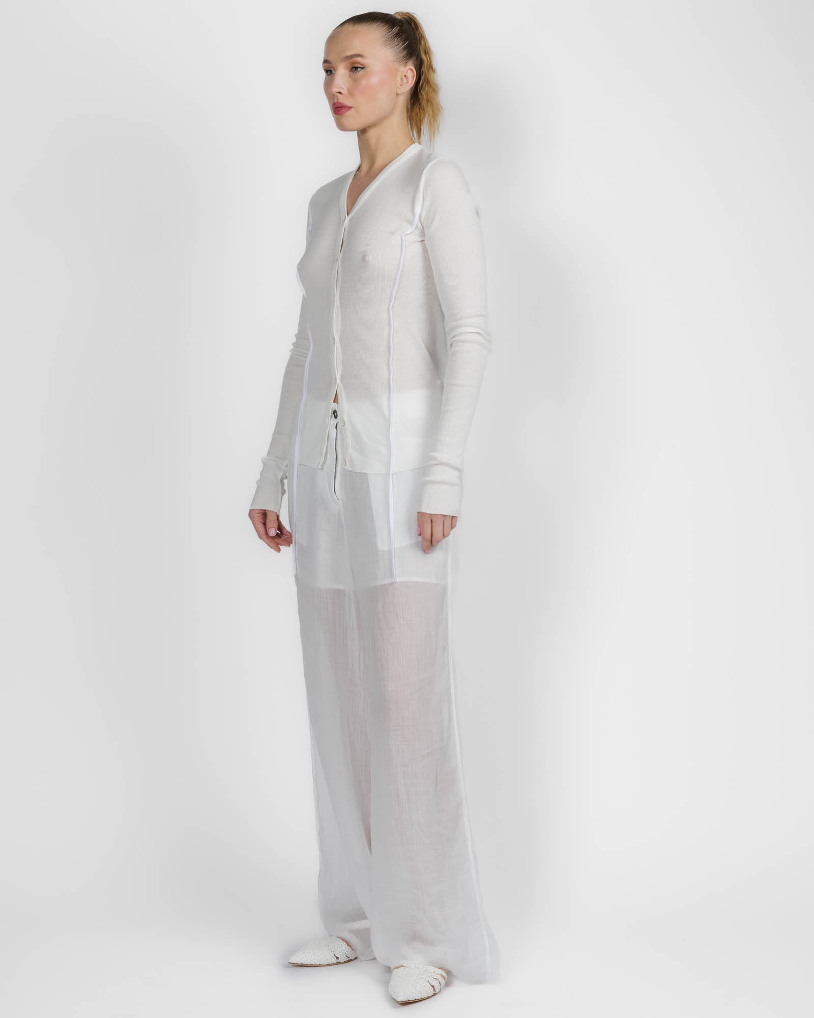 Chiffon Insert Cardigan