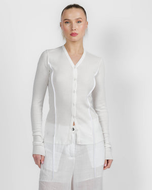 Chiffon Insert Cardigan