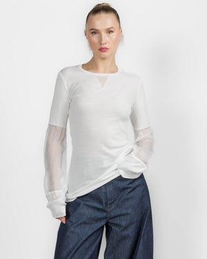 Chiffon Insert Long Sleeve